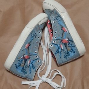 Zara girls embroidered sneakers!